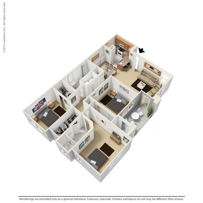 3 Bedroom - C1 328 floor plan